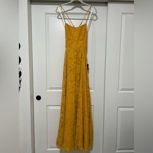 NEW - Yellow Backless Floral Maxi Dress - tags on!
